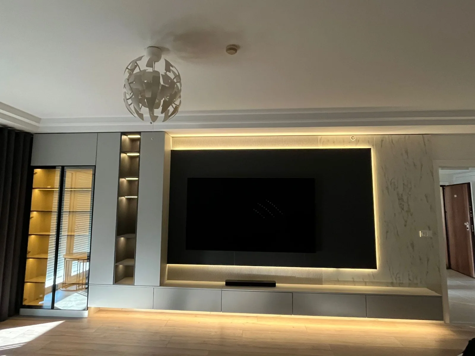 Lak panel mermer desen Tv Ünitesi 2